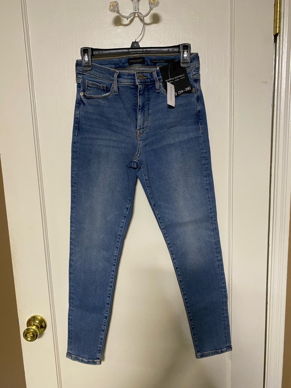 NWT Banana Republic High Rise Skinny Ankle Jeans in Medium Blue